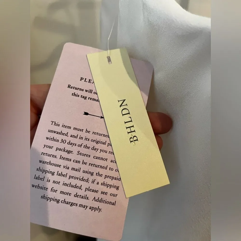 Anthropologie BHLDN Kelli Tulip Hem Dress White Size U.S. 14 - Picture 7 of 9